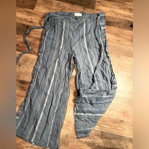 Anthropologie Linen Blend Pants with Tie- Medium